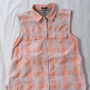 Eddie Bauer Women's Sleeveless Travex Plaid Button-Down Shirt
